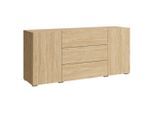 P & B , Eichefarben , Holzwerkstoff , 4 Fächer , 3 Schublade(n) Schubladen , 150x68x38.5 cm , FSC , stehend, spiegelbildliche Montage möglich ,