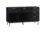 Livetastic Sideboard , Schwarz , Metall, Holzwerkstoff , 3 Schublade(n) Schubladen , 140x80x40 cm , Kleinmöbel, Kommoden, Sideboards