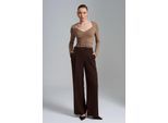 Vrouwen Hoge Taille Wijde Pijpen Crêpe Broek