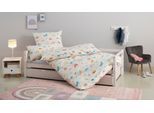 Kinderbettwäsche OTTO HOME "CUDDLEE", blau (einhorn), B/L: 135cm x 200cm, 1 Stk., 1 Stk., Biber, B/L: 80cm x 80cm, 2 Stk., Biber, Obermaterial: 100% Baumwolle, Bettwäsche, in vielen Designs: Dino,Einhorn,Weltraum,Baustelle,Herz,Trecker,Safari