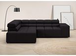 Ecksofa HOME AFFAIRE "Ancona, Ecksofa, incl. Kopfteilverstellung, Breite 249 cm, L-Form", grau, B:249cm H:70cm T:215cm, 100% Polyester, Sofas, Ecksofa, wahlweise motorische Sitztiefenverstellung, B/T(H: 249/215/70 cm
