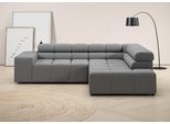 Ecksofa HOME AFFAIRE "Ancona, Ecksofa, incl. Kopfteilverstellung, Breite 249 cm, L-Form", grau, B:249cm H:70cm T:215cm, 85% Polyester, 15% Viskose, Sofas, Ecksofa, wahlweise motorische Sitztiefenverstellung, B/T(H: 249/215/70 cm