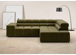 Ecksofa HOME AFFAIRE "Ancona, Ecksofa, incl. Kopfteilverstellung, Breite 249 cm, L-Form", grün (oliv), B:249cm H:70cm T:215cm, 100% Polyester, Sofas, Ecksofa, wahlweise motorische Sitztiefenverstellung, B/T(H: 249/215/70 cm