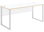 Schreibtisch INNOSTYLE "Memphis Schreibtisch, 170x77x73cm (B/H/T)", silber (weiß, artisan eiche, silber matt, weiß, artisan eiche), B:170cm H:77cm T:73cm, Tische, Schreibtisch, ABS-Kantenschutz, Soft Touch Oberfläche