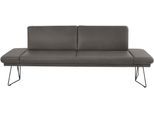 Essbank K+W KOMFORT & WOHNEN "Pego Polsterbank", grau (granit 83), B:226cm H:88cm T:66cm, Sitzbänke, Essbank, Seitenteilverstellung, wahlweise in 206 oder 226cm, Echtleder Bezug