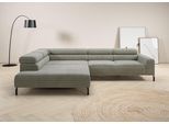 Ecksofa HOME AFFAIRE "Antonelli, L-Form, incl. Kopfteilverstellung, Breite 312 cm", grau (stone), B:312cm H:71cm T:219cm, 95% Polyester, 5% Nylon, Sofas, Ecksofa, mit elektrischer Sitztiefenverstellung, in Cord, stone