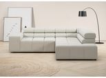 Ecksofa HOME AFFAIRE "Ancona, Ecksofa, incl. Kopfteilverstellung, Breite 249 cm, L-Form", weiß, B:249cm H:70cm T:215cm, 95% Polyester, 5% Nylon, Sofas, Ecksofa, wahlweise motorische Sitztiefenverstellung, B/T(H: 249/215/70 cm