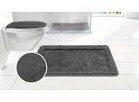 Badematte OTTO HOME "Sanremo mit Rahmen, Badvorleger, Badezimmer, sehr weich, Hoch-Tief", grau (anthrazit), H:25mm, Polyester, Badematten, Badematte, Badteppich, unifarben, rechteckig und als 3-tlg. Set erhältlich
