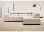 Ecksofa HOME AFFAIRE "Ancona, Ecksofa, incl. Kopfteilverstellung, Breite 249 cm, L-Form", weiß, B:249cm H:70cm T:215cm, 95% Polyester, 5% Nylon, Sofas, Ecksofa, wahlweise motorische Sitztiefenverstellung, B/T(H: 249/215/70 cm