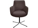 Esszimmerstuhl K+W KOMFORT & WOHNEN "Pego Drehstuhl", braun (schwarzbraun 79), B:59cm H:84cm T:65cm, Stühle, Esszimmerstuhl, filigranem 4-Fuß-Gestell in schwarz