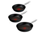 Pfannen-Set TEFAL "Experience Unbreakable", schwarz, Pfannen, Pfannen-Set, FusionCore Antihaftversiegelung, Induktion, Temperaturanzeiger