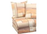 Bettwäsche BIBERNA Gr. 1, beige, B/L: 135cm x 200cm, Mako-Jersey, B/L: 80cm x 80cm, 2 Stk., Mako-Jersey, 100% Baumwolle, Bettwäsche, Bettwäsche