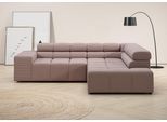 Ecksofa HOME AFFAIRE "Ancona, Ecksofa, incl. Kopfteilverstellung, Breite 249 cm, L-Form", rosa (rosé), B:249cm H:70cm T:215cm, 95% Polyester, 5% Nylon, Sofas, Ecksofa, wahlweise motorische Sitztiefenverstellung, B/T(H: 249/215/70 cm