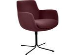 Esszimmerstuhl K+W KOMFORT & WOHNEN "Pego Drehstuhl", rot (bordeaux 15), B:59cm H:84cm T:65cm, Stühle, Esszimmerstuhl, filigranem 4-Fuß-Gestell in schwarz