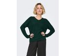 V-Ausschnitt-Pullover ONLY "ONLCAMILLA V-NECK L/S PULLOVER KNT NOOS", Damen, Gr. XS, grün (scarab detail:melange), Strick, Obermaterial: 74% Polyacryl, 24% Polyester, 2% Elasthan, meliert, regular fit normal, V-Ausschnitt, Strickbündchen, Pullover, Materialmix, regular fit