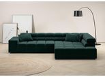 Ecksofa HOME AFFAIRE "Ancona, Ecksofa, incl. Kopfteilverstellung, Breite 319 cm, L-Form", grün (smaragd), B:319cm H:70cm T:215cm, Struktur (85% Polyester, 15% Viskose);Luxus-Microfaser weich (98% Polyester, 2% Nylon);Velours (100% Polyester), Sofas, Ecksofa, wahlweise motorische Sitztiefenverstellung, auch in Cord + Easy Care