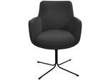 Esszimmerstuhl K+W KOMFORT & WOHNEN "Pego Drehstuhl", schwarz (schwarz 81), B:59cm H:84cm T:65cm, Stühle, Esszimmerstuhl, filigranem 4-Fuß-Gestell in schwarz