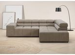 Ecksofa HOME AFFAIRE "Ancona, Ecksofa, incl. Kopfteilverstellung, Breite 249 cm, L-Form", grau (taupe), B:249cm H:70cm T:215cm, 95% Polyester, 5% Nylon, Sofas, Ecksofa, wahlweise motorische Sitztiefenverstellung, B/T(H: 249/215/70 cm