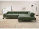 Ecksofa HOME AFFAIRE "Antonelli, L-Form, inkl. Kopfteilverstellung, Breite 312 cm, bequem", grün (oliv), B:312cm H:71cm T:219cm, 95% Polyester, 5% Nylon, Sofas, Ecksofa, mit elektrischer Sitztiefenverstellung, in Cord, oliv