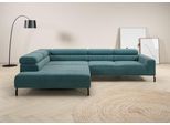 Ecksofa HOME AFFAIRE "Antonelli, L-Form, inkl. Kopfteilverstellung, Breite 312 cm, bequem", blau (petrol), B:312cm H:71cm T:219cm, 95% Polyester, 5% Nylon, Sofas, Ecksofa, mit elektrischer Sitztiefenverstellung, in Cord, petrol
