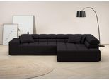 Ecksofa HOME AFFAIRE "Ancona, Ecksofa, incl. Kopfteilverstellung, Breite 319 cm, L-Form", grau, B:319cm H:70cm T:215cm, Struktur (85% Polyester, 15% Viskose);Luxus-Microfaser weich (98% Polyester, 2% Nylon);Velours (100% Polyester), Sofas, Ecksofa, wahlweise motorische Sitztiefenverstellung, auch in Cord + Easy Care