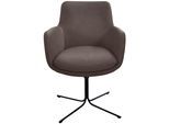 Esszimmerstuhl K+W KOMFORT & WOHNEN "Pego Drehstuhl", braun (coffee 78), B:59cm H:84cm T:65cm, Stühle, Esszimmerstuhl, filigranem 4-Fuß-Gestell in schwarz