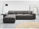Ecksofa HOME AFFAIRE "Glimminge auch in Breitcord, Feincord, Bouclé + Easy care-Bezug", grau (dunkelgrau), B:294cm H:71cm T:191cm, 12% Polyaxryl, 88% Polyester, Sofas, Ecksofa, L-Form, Breite 294, Zierkissen
