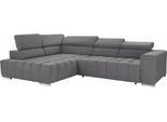 Ecksofa EXXPO - SOFA FASHION "Elias, aktuelle Kreuzsteppung im Sitz, bequem, Breite 307cm, L-Form", grau (anthrazit), B:307cm H:94cm T:201cm, Struktur ( 100% Polyester), Sofas, Ecksofa, mit Kopf- bzw. Rückenverstellung, wahlweise mit Bettfunktion