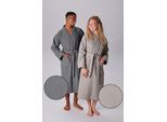 Unisex-Bademantel OTTO HOME "Merida, Waffelpiqué, Premium Qualität, 500 g/m², Morgenmantel" Gr. L, grau (hellgrau), L:125cm, Frottier, Hausmäntel, Unisex-Bademantel, Hotelbademantel, dicke Qualität, S-2XL, auch ideal für Sauna & Spa