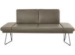 Essbank K+W KOMFORT & WOHNEN "Pego Polsterbank", grün (kaktus 21), B:206cm H:88cm T:66cm, Sitzbänke, Essbank, Seitenteilverstellung, wahlweise in 206 oder 226cm, Echtleder Bezug