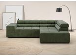 Ecksofa HOME AFFAIRE "Ancona, Ecksofa, incl. Kopfteilverstellung, Breite 249 cm, L-Form", grün (oliv), B:249cm H:70cm T:215cm, 95% Polyester, 5% Nylon, Sofas, Ecksofa, wahlweise motorische Sitztiefenverstellung, B/T(H: 249/215/70 cm