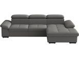 Ecksofa SIT & MORE "Viola, L-Form, B: 260 cm", grau (anthrazit), B:260cm H:73cm T:174cm, 100% Polyester, Sofas, Ecksofa, optional Bettfunktion,inkl Armteil- & Kopfteilverstellung