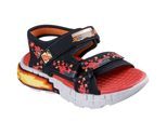 Sandale SKECHERS "MEGA-SPLASH 4K", Jungen, Gr. 30, rot (schwarz, rot), Lederimitat, Textil, kontrastfarbene Details, Schuhe Sandale, Mega Craft Sandale mit Klettverschluss, Größenschablone zum Download