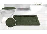 Badematte OTTO HOME "Sanremo mit Rahmen, Badvorleger, Badezimmer, sehr weich, Hoch-Tief", grün (dunkelgrün), H:25mm, Polyester, Badematten, Badematte, Badteppich, unifarben, rechteckig und als 3-tlg. Set erhältlich