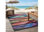 Teppich SANSIBAR "Rantum Beach SA-016", bunt, B:100cm H:5mm L:200cm, Polypropylen, Teppiche, Teppich, Flachgewebe, modernes Design, Surfboards, In- und Outdoor geeignet