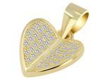Kettenanhänger ADELIA´S "Anhänger – Herzanhänger aus 925 Silber mit Zirkonia", gold, Schmuckanhänger, Damen, Silber 925 (Sterlingsilber), Kettenanhänger, Ideal als Geschenk für besondere Anlässe