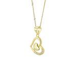 Kettenanhänger ADELIA´S "Anhänger – Herz Herzanhänger aus 925 Silber mit Zirkonia", gold, Schmuckanhänger, Damen, Silber 925 (Sterlingsilber), Kettenanhänger, Ein kleines Geschenk mit großer Wirkung