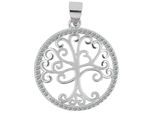 Kettenanhänger ADELIA´S "Anhänger – Lebensbaumanhänger aus 925 Silber mit Zirkonia", silber, Schmuckanhänger, Damen, Silber 925 (Sterlingsilber), Kettenanhänger, Ein kleines Geschenk mit großer Wirkung