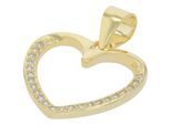Kettenanhänger ADELIA´S "Anhänger – Herzanhänger aus 925 Silber mit Zirkonia", gold, Schmuckanhänger, Damen, Silber 925 (Sterlingsilber), Kettenanhänger, Zum Verschenken – passend für viele Anlässe