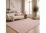 Teppich THE CARPET "kuschelig & Super Soft, Anti-Rutsch Unterseite", pink (blush), B:200cm H:16mm L:280cm, Polyester, Teppiche, Teppich, Waschbar bis 30 Grad, Felloptik, Wohnzimmer Teppich, Kundenliebling