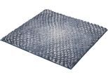 Badematte KLEINE WOLKE "Cory, Badvorleger, Badezimmer Teppich", blau (navy), H:24mm, Polyester, Badematten, Badematte, Badteppich, modischer Farbverlauf, Hoch-Tief Effekt, waschbar