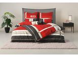 Bettwäsche OTTO HOME "Golfi in Gr. 135x200 oder 155x220 cm", rot, B/L: 155cm x 220cm, 1 Stk., 1 Stk., Linon, B/L: 80cm x 80cm, 2 Stk., Linon, Obermaterial: 100% Baumwolle, Bettwäsche, Bettwäsche, sportliche Streifen Bettwäsche aus Baumwolle, Marke H.I.S by OTTO home
