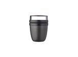 Lunchbox MEPAL "Lunchpot Mini Ellipse ø 9,1 cm", schwarz (nordic schwarz), Kunststoff, Lebensmittelaufbewahrungsbehälter, Lunchbox