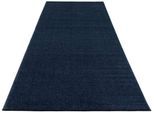 Teppich CARPET CITY "Friseé-Teppich FANCY900", blau, B:80cm H:12mm L:150cm, Polypropylen, Teppiche, Teppich, Läufer, Kurzflor, Einfarbig, 3D-Optik, Streifen Look, Wohnzimmer
