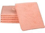 Waschhandschuh ROSS "Smaragd 4500", rot (lachs), B:17cm L:21cm, Baumwolle, Waschlappen, 100% Baumwolle, made in Germany