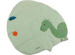 Krabbeldecke STERNTALER "Dino Rexi", grün (pudergrün), B:100cm L:100cm, Flausch, Jersey, Polyester, Wohndecken