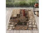 Teppich GINO FALCONE "Outdoor-Africa 37" Gr. 4, bunt, B:160cm H:5mm L:235cm, Kunstfaser, Teppiche, Teppich, Flachgewebe, In- und Outdoor geeignet, Wohnzimmer