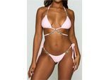 Triangel-Bikini-Top MODA MINX "Seychelles", Damen, Gr. L, pink, 82% Polyamid, 18% Elasthan, unifarben, Bikini-Oberteile, mit tollen Meeres-Anhängern