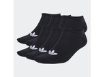 Sportsocken ADIDAS ORIGINALS "LINER SOCKS 6P", Damen, Gr. M (40/42), schwarz (schwarz, schwarz, schwarz), Obermaterial: 73% Baumwolle, 24% Polyester, 2% Elasthan, 1% sonstige Fasern, Socken Sportsocken, extrakurzer Schnitt, niedrig geschnitten, 6er-Pack