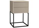 Livetastic Nachttisch , Schwarz, Kaschmir , Metall, Holzwerkstoff , 2 Schublade(n) Schubladen , 40x65x38.5 cm , Schlafzimmer, Nachttische